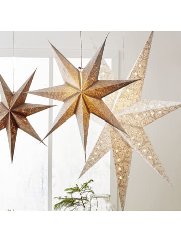 STAR Trading Papierstern Decorus Weihnachtsstern Leuchtstern hängend D: 63cm silber