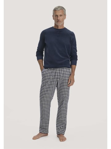 Hessnatur Hessnatur Flanell Schlafhose PURE COTTON aus Bio-Baumwolle mit TENCEL™ Lyocell in mitternachtsblau
