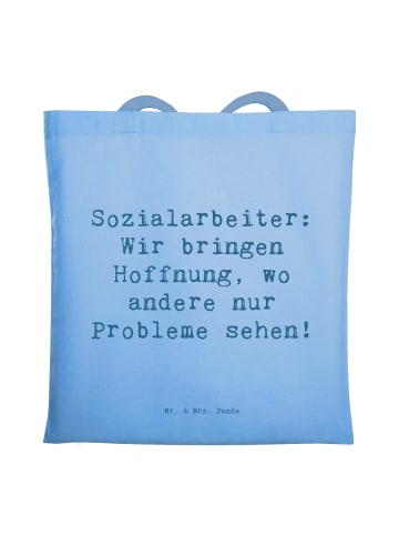 Mr. & Mrs. Panda Tote Bag Spruch Sozialarbeiterin Hoffnungsträge... in Sky Blue