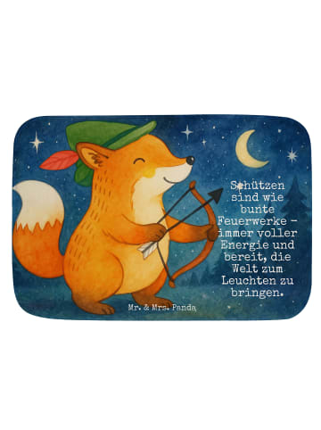 Mr. & Mrs. Panda Badteppich Schütze Astrologie Design mit Spruch in Weiß