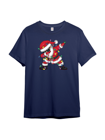 PAULGOS Kinder T-Shirt, Tanzender Weihnachtsmann in Navi-Blau