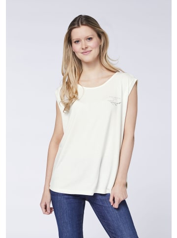 Gardena Top mit filigranem Gardening-Print in Weiß