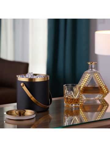relaxdays Eiswürfelbehälter in Schwarz/ Gold - 1,5 Liter