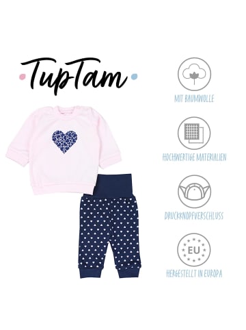 TupTam Baby Mädchen Langarmshirt Babyhose Outfit 2teilig in rosa/blau