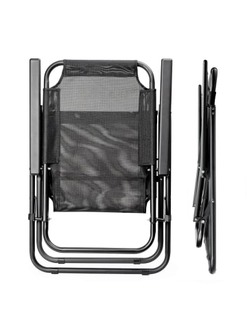 COFI 1453 Platinet Klappbarer Campingstuhl für Outdoor und Wohnmobil in Schwarz