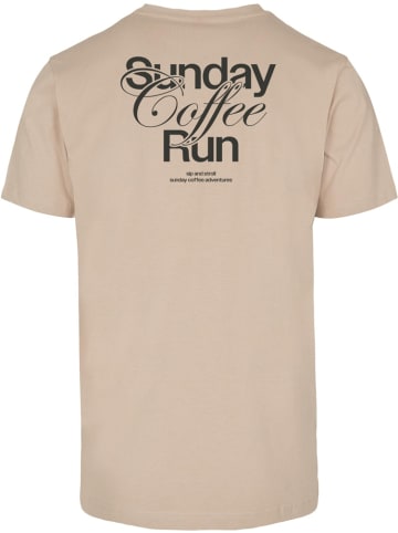 Mister Tee T-Shirt "Sunday Coffee Run Tee" in Beige