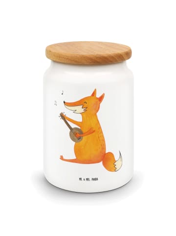 Mr. & Mrs. Panda Teedose Fuchs Gitarre ohne Spruch in Weiß