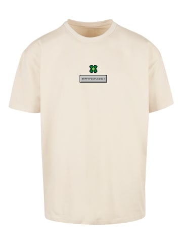 F4NT4STIC T-Shirt Silvester Happy New Year Pixel Kleeblatt in sand