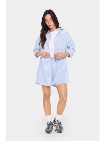 SAINT TROPEZ Langarm - Hemd KiraSZ Oversize fit in Palace Blue