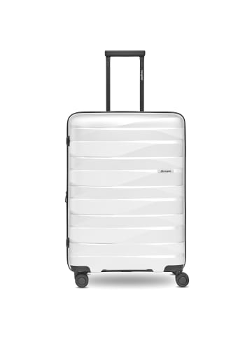 Bergpfeil Travel 4-Rollen Trolley M 66 cm mit Dehnfalte in ice white metallic