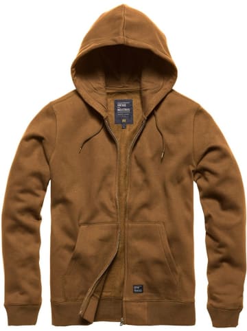 Vintage Industries Sweatjacke in Braun