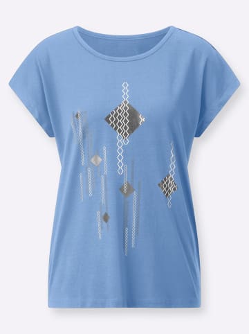 Sieh an! Kurzarm-Shirt in himmelblau-schwarz