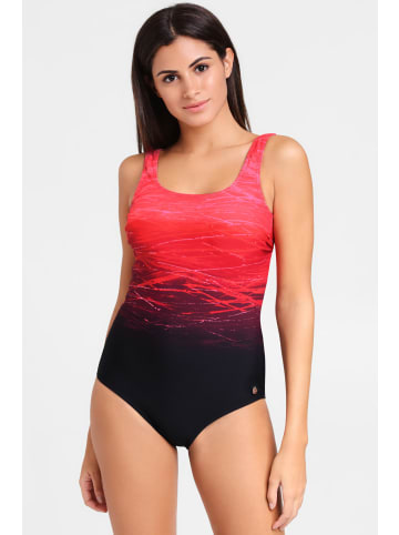 LASCANA Badeanzug in rot-bedruckt