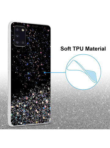 cadorabo Hülle für Samsung Galaxy A31 Glitter in Schwarz mit Glitter