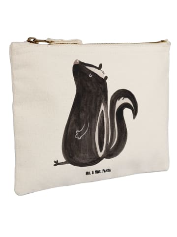 Mr. & Mrs. Panda Mäppchen Stinktier Sitzen ohne Spruch in Weiß