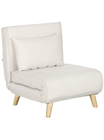 HOMCOM Schlafsessel-72L x 78B x 79H cm-Cremeweiß