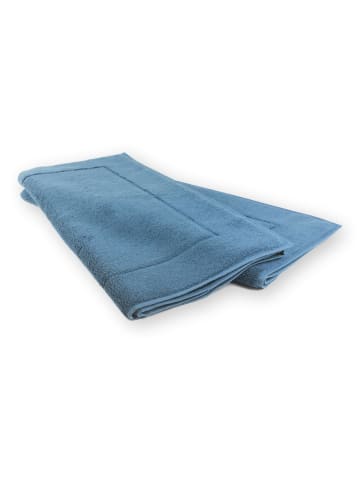 Framsohn 2er Set: Zwirnfrottier Badematte "Easy" in Blau (L) 120 x (B) 67 cm