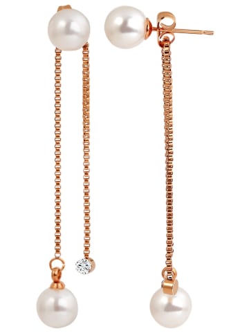 Adeliás Damen Ohrringe – Ohrstecker aus Edelstahl mit Perle in gold