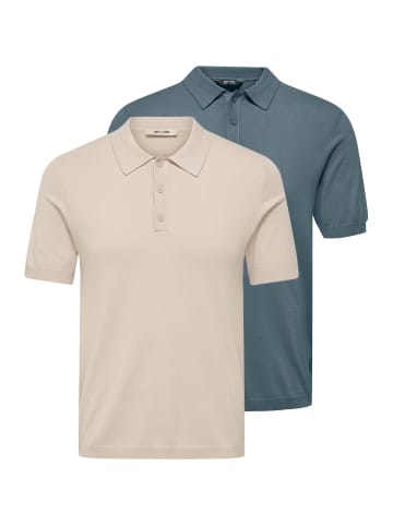ONLY & SONS Poloshirt Wyler in Beige / blau