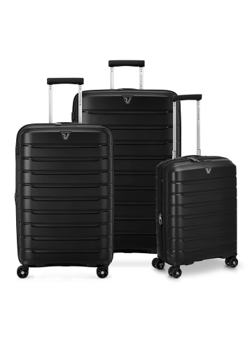 Roncato B-Flying Move 4 Rollen Kofferset 3-teilig mit Dehnfalte schwarz