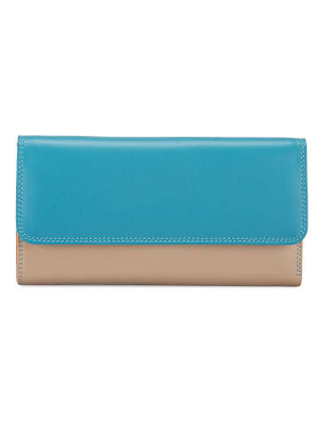 MYWALIT Tri-fold Zip Wallet Geldbörse Leder 17 cm sardinia