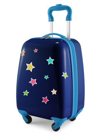 Hauptstadtkoffer For Kids - Kindertrolley mit Sternenaufklebern in Dunkelblau