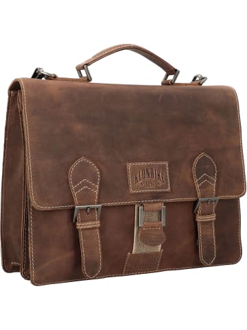 KLONDIKE 1896 Liam Aktentasche Leder 38 cm Laptopfach in dunkelbraun