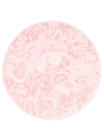 Pergamon Fellteppich Plush Rund in rosa