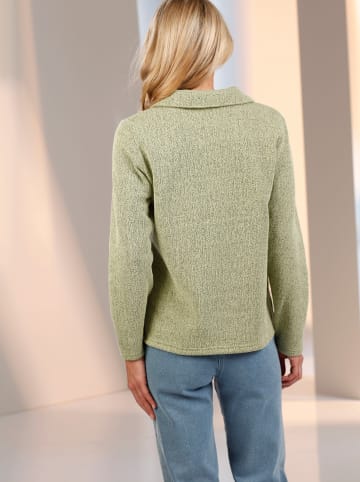 WITT WEIDEN Langarm-Poloshirt in schilf-meliert