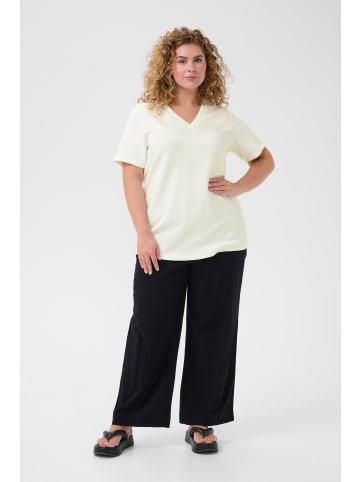 KAFFE curve T-Shirt kurzarm KCannita Loose fit in Chalk