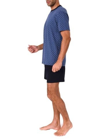NORMANN Shorty Pyjama kurzarm Rundhalsschnitt - 65112 in marine