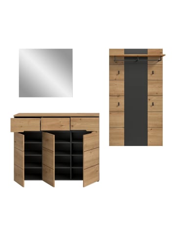 ebuy24 Garderobenmöbel Canu (3-teilig) Eiche 215 x 37 cm