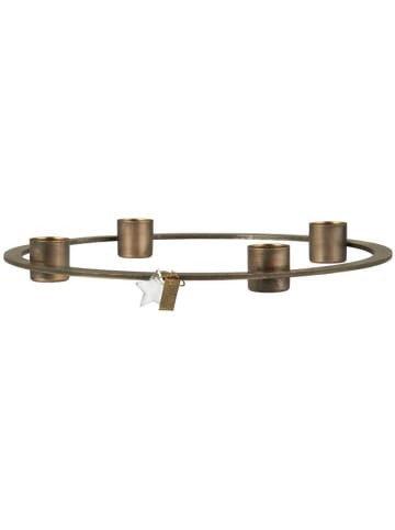 IB Laursen Kerzenhalter ADVENT Rund Gold für 4 Kerzen 22 cm