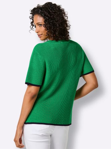 creation L Kurzarmpullover in grasgrün