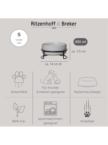 Ritzenhoff & Breker 2er Set Hundenäpfe mit Unterlage Taro ø 14 cm in grau