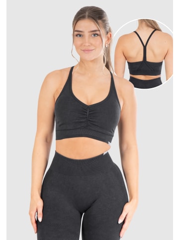 SMILODOX Sport BH Batik Acid Scrunch in Schwarz