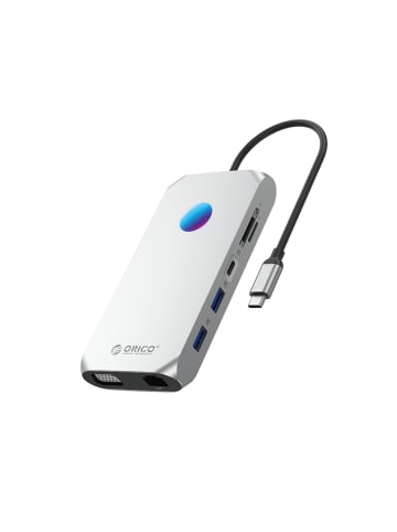 Orico XCR 12-in-1 RGB USB-C Dockingstation USB-A 3.1, 1x USB-A 2.0, 1x USB-C PD 100 W