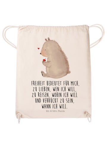 Mr. & Mrs. Panda rucksack beutel Bär Marienkäfer mit Spruch in Creme