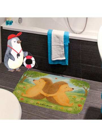 Mr. & Mrs. Panda Badteppich Igel händchenhaltend Design ohne Spruch in Weiß