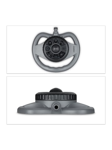 relaxdays Rasensprenger "8 Beregnungsflächen" in Grau/ Schwarz