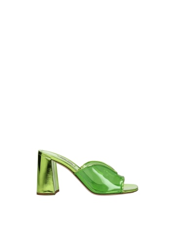 Miu Miu Grün Plexiglas Plateau Sandalen