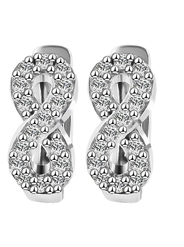 Adeliás Damen Creolen Unendlichzeichen aus 925 Silber mit Zirkonia in silber