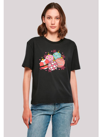 F4NT4STIC Tee Pink Cute Weihnachten Tree Balls in schwarz