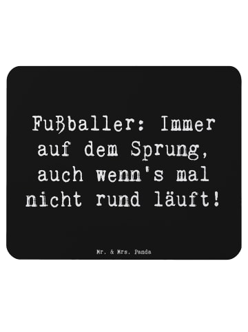 Mr. & Mrs. Panda Mouse Pad Spruch Fußballer Sprung mit Spruch in Schwarz
