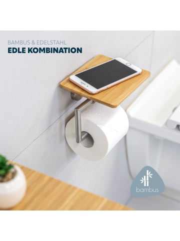 bremermann Toilettenpapierhalter PIAZZA BAMBUS ca. 17 x 13,5 x 13,5 cm (B/H/T)