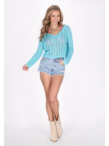 IZIA Women Sweater in turquoise