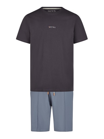 Phil & Co. Berlin  Pyjama Shorty in anthrazit-mittelblau