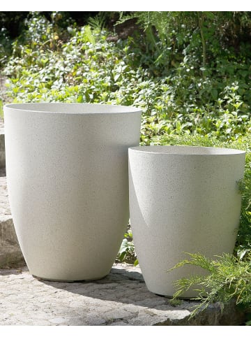 Beliani Outdoor Blumentopf CROTON in Weiß - (W) 35 x (H) 42 x (L) 35 cm