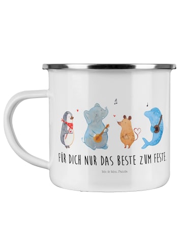 Mr. & Mrs. Panda Emaille Tasse Big Einheit mit Spruch in Weiß