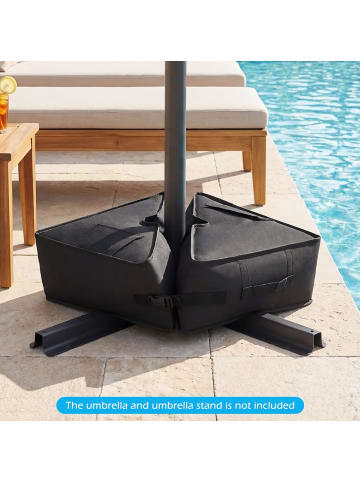 COSTWAY Sonnenschirmständer Oxford-Gewebe 40 kg befüllbar in Schwarz